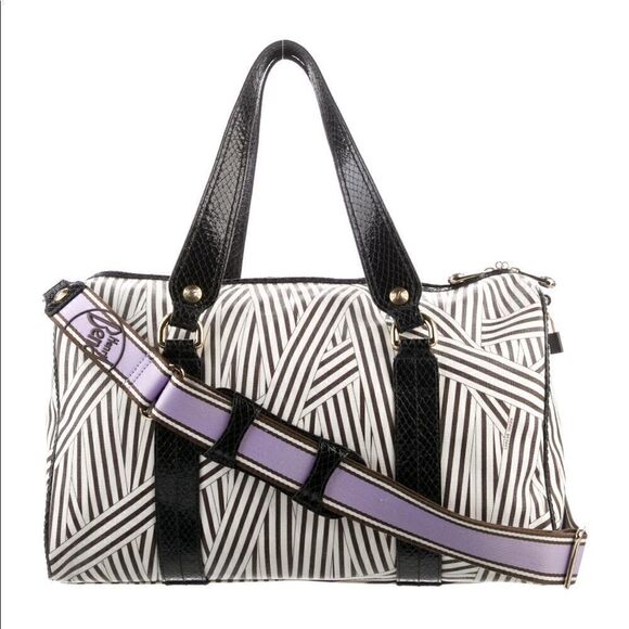 Henri Bendel Disturbed Stripe Medium Duffel - Picture 1 of 14